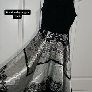 Signature by Sangria Elegant Black and Silver Gown